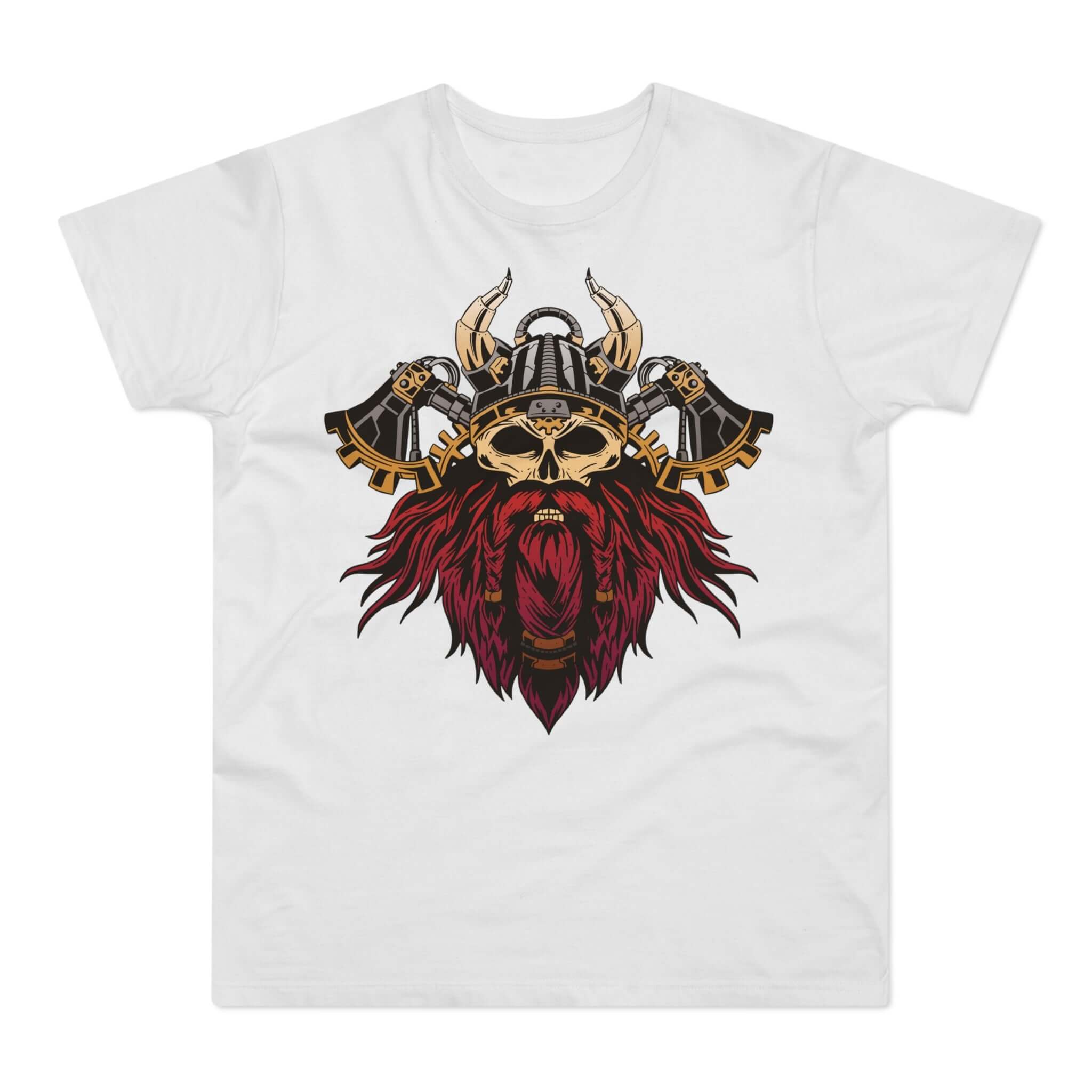 T-shirt med titlen: Steampunk Viking Skull | T-Shirt Med Tryk.
