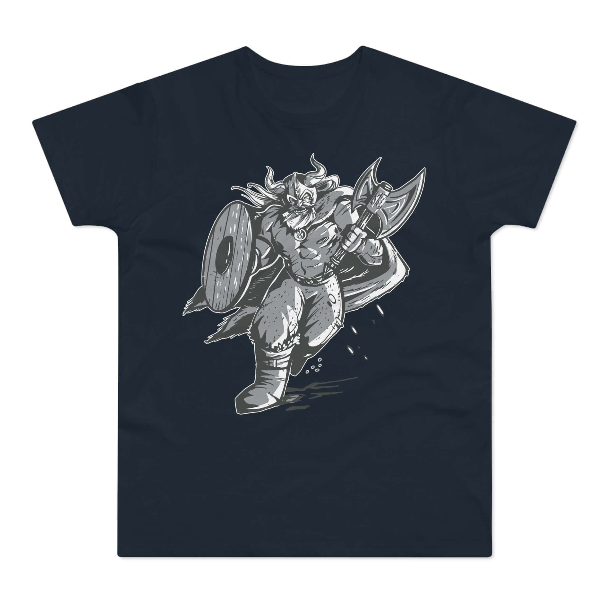 T-shirt med titlen: Leif Sigurdsson On His Way To A Raid | T-Shirt Med Tryk.