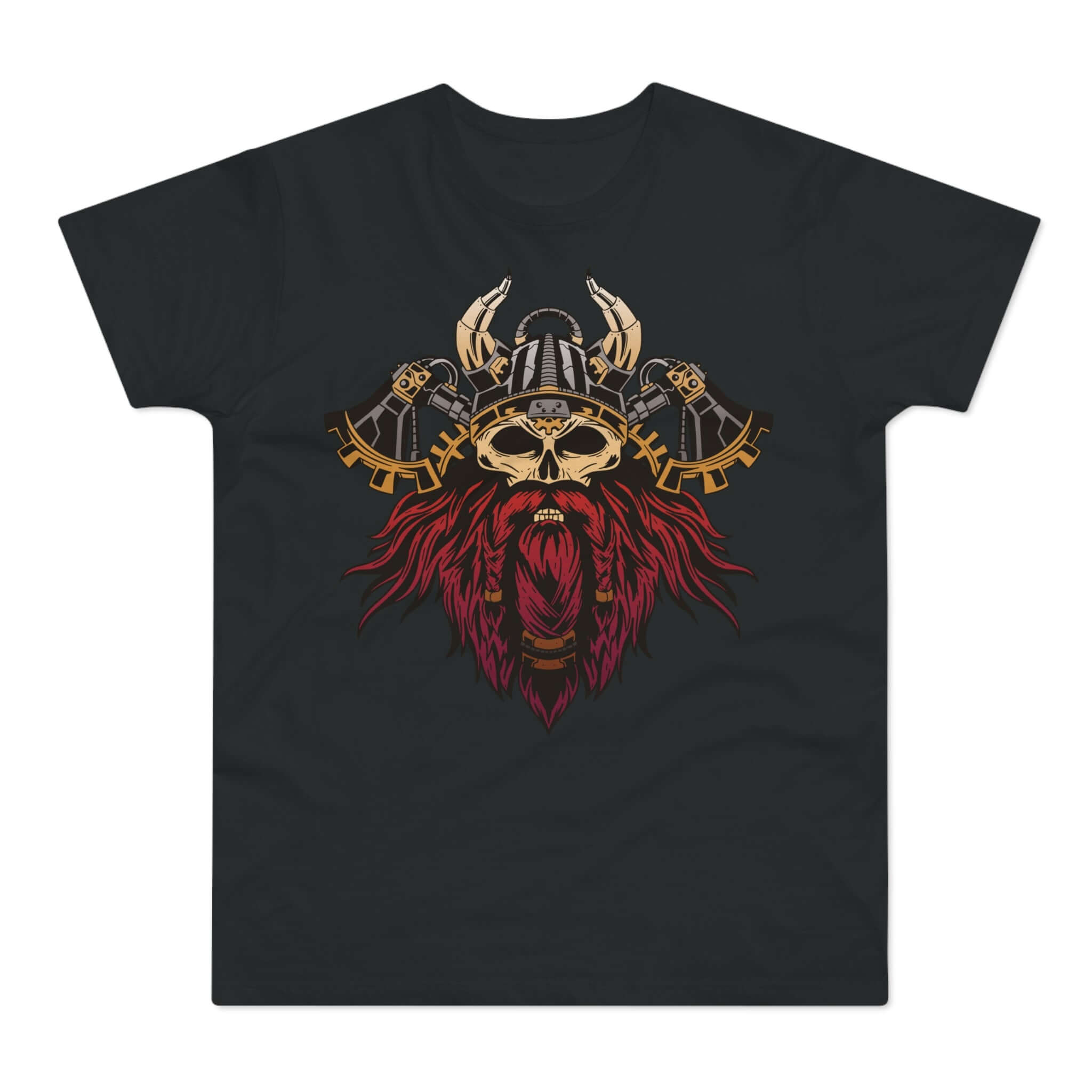 T-shirt med titlen: Steampunk Viking Skull | T-Shirt Med Tryk.