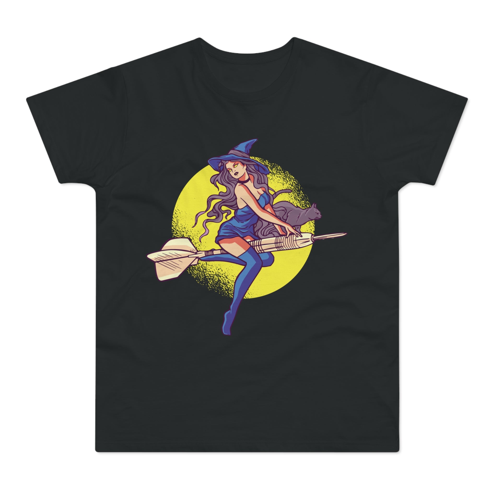 T-shirt med navnet: Ride The Dart, Witch! | T-Shirt Med Tryk.