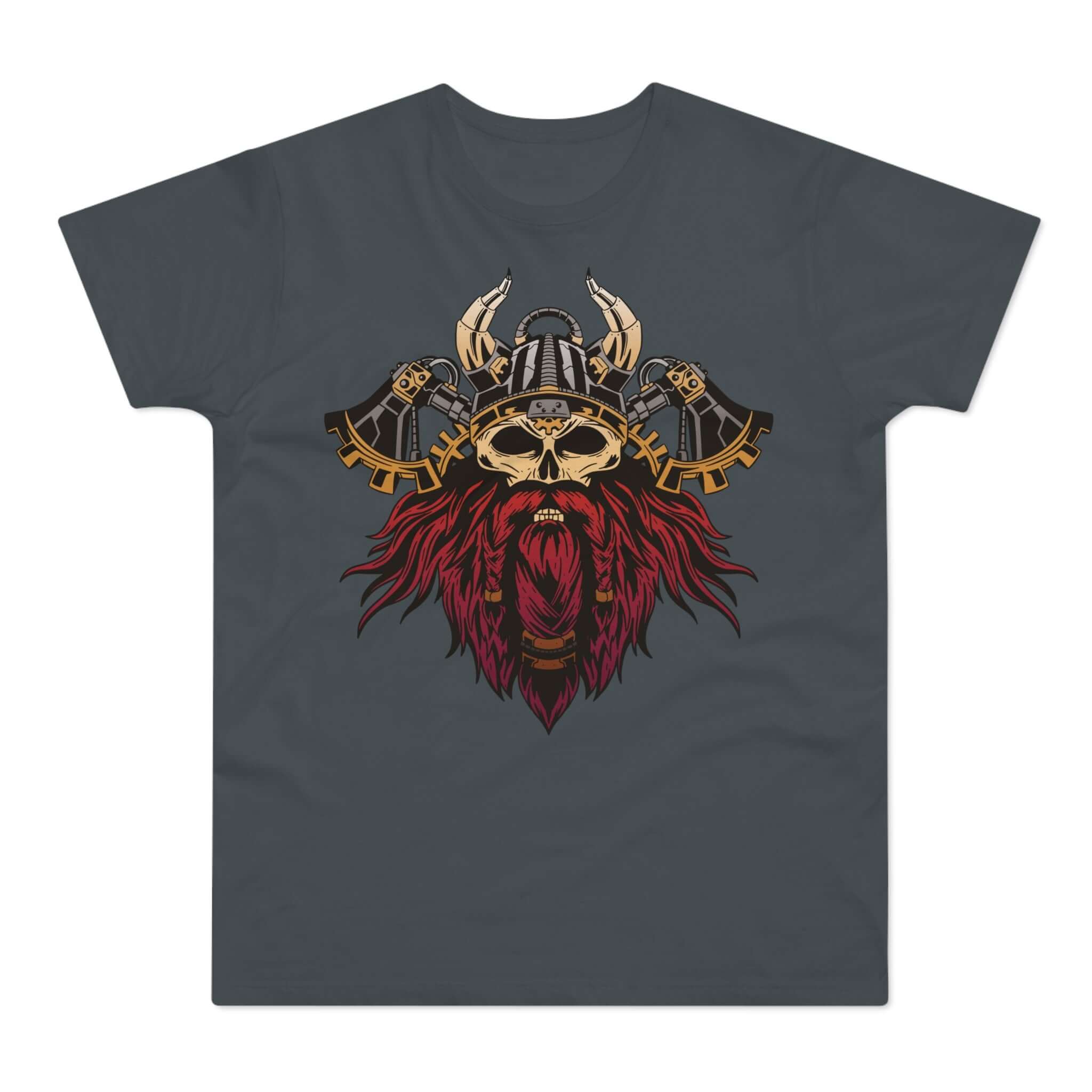 T-shirt med titlen: Steampunk Viking Skull | T-Shirt Med Tryk.