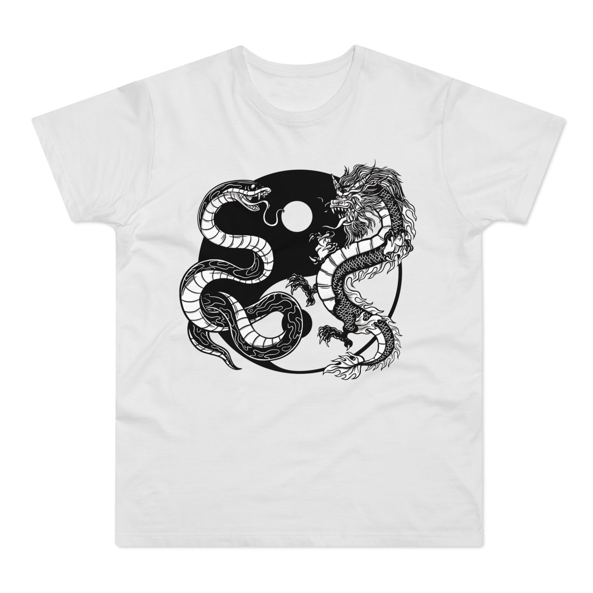 T-shirt med navnet: Yin-Long & Yang-Ling, Equilibrium-Dragons | T-Shirt Med Tryk.