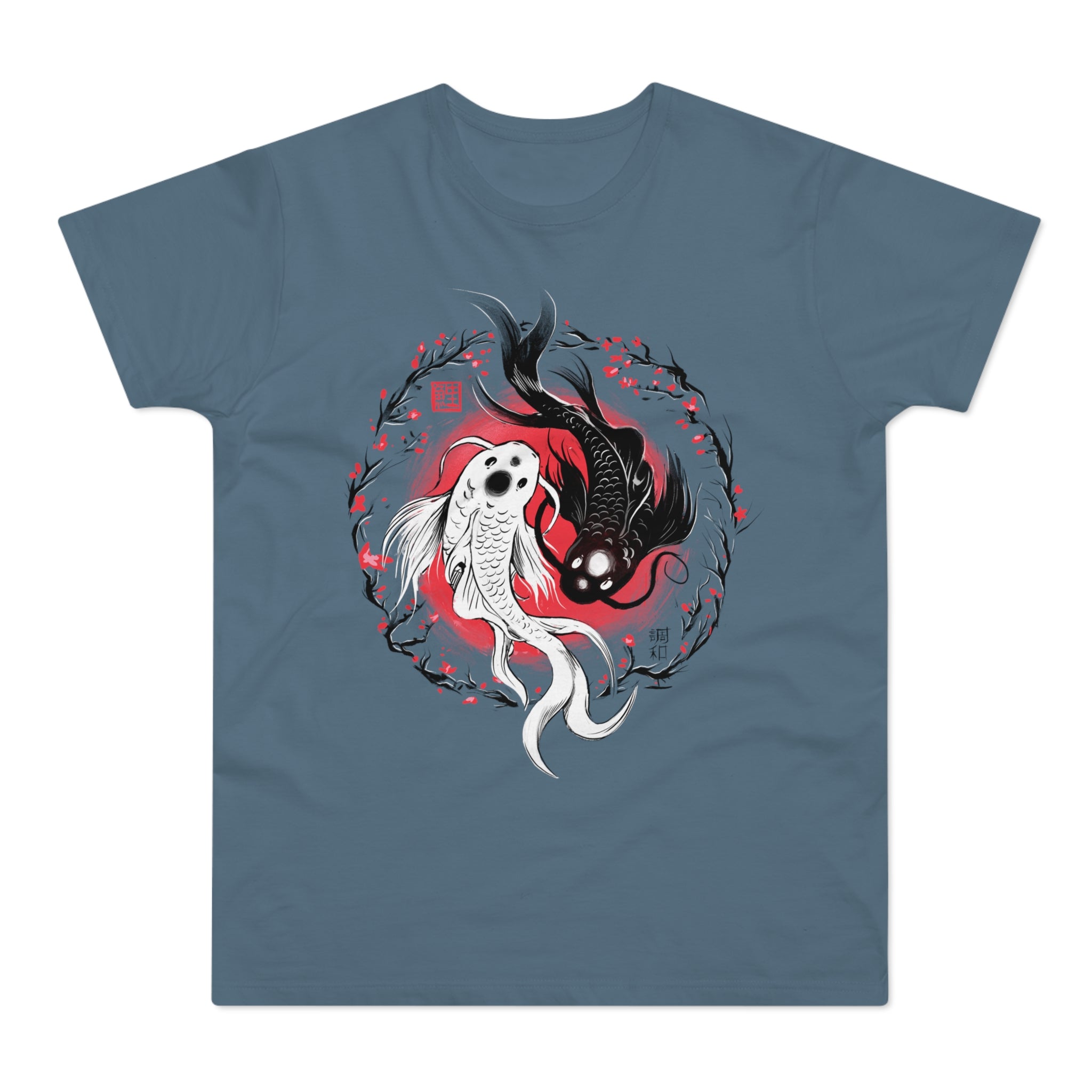 T-shirt med navnet: Koishi, The Yin-Yang Koi | T-Shirt Med Tryk.
