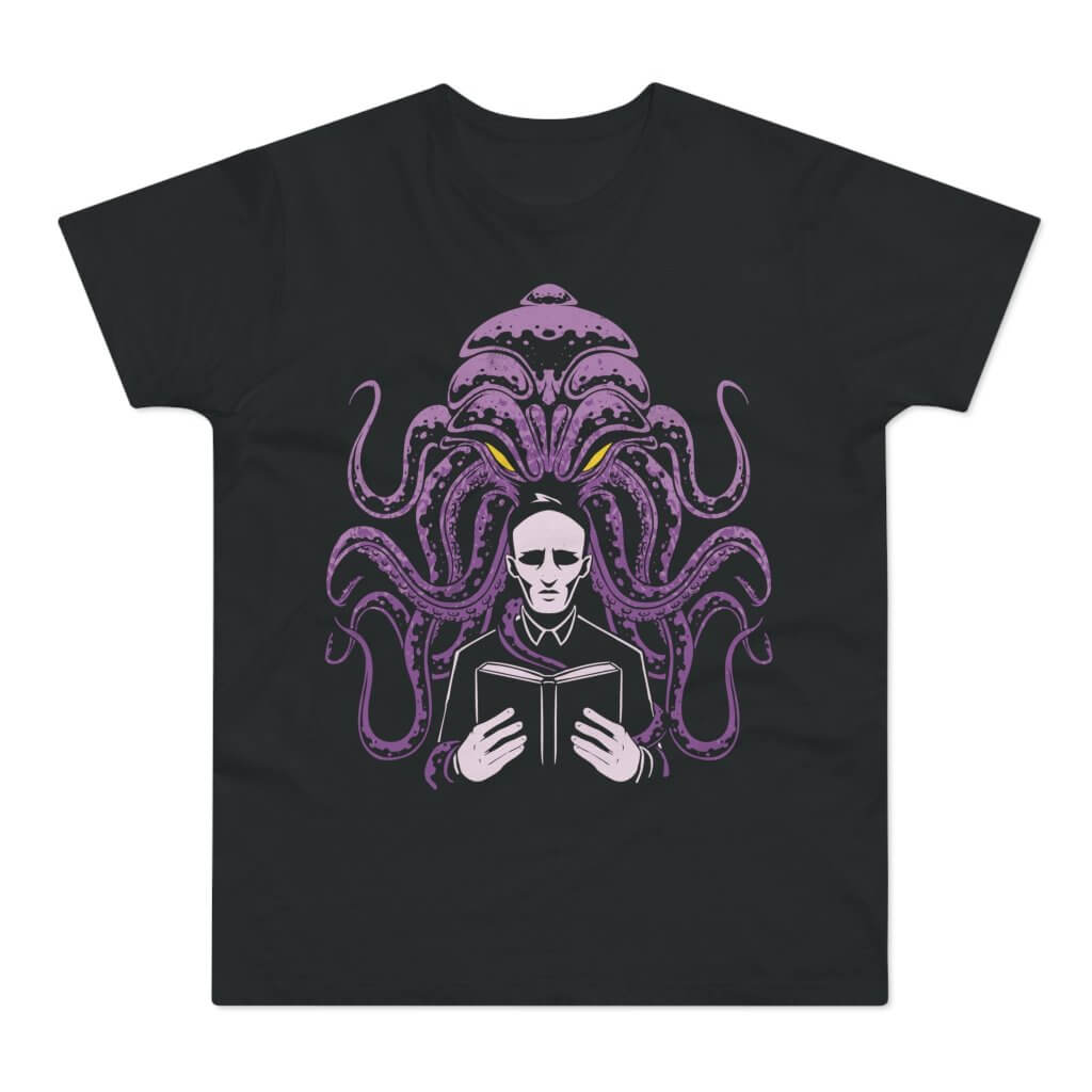 T-shirt med navnet: Cthulhu Controlling The Priest | T-Shirt Med Tryk.