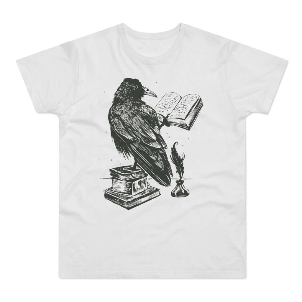 T-shirt med titlen: Corvurianus, The Wisest Of All Birds | T-Shirt Med Tryk.