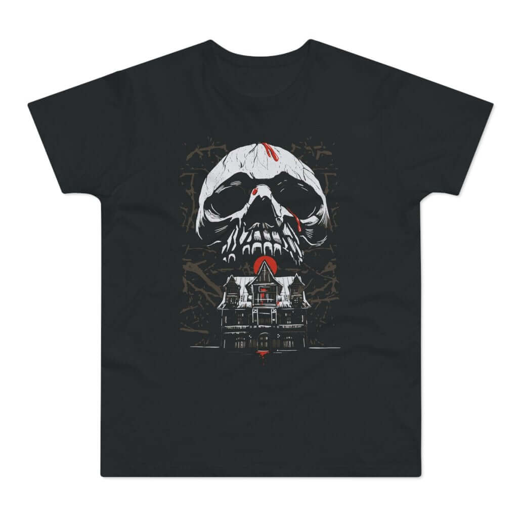 T-shirt med titlen: 'Welcome, To The House Of Death...!' | T-Shirt Med Tryk.