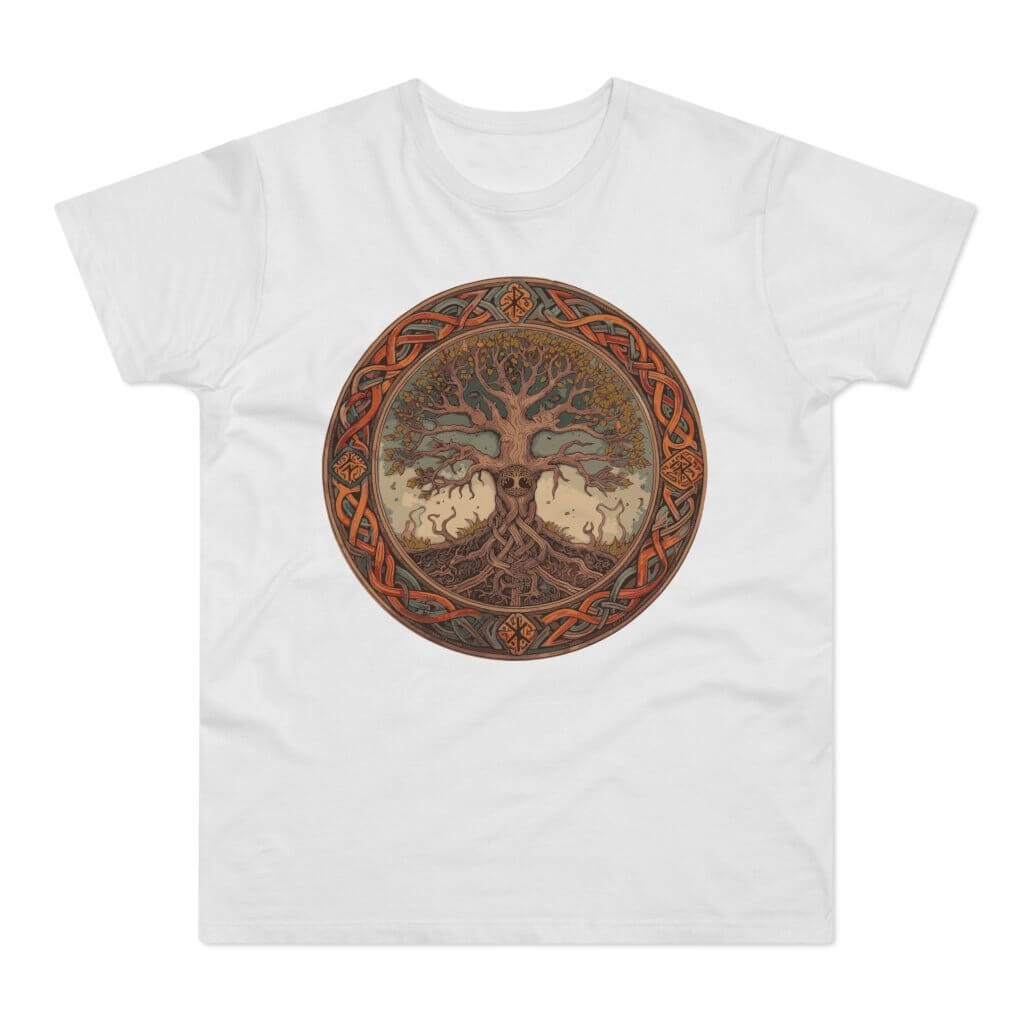 T-shirt med navnet: Crann Bethadh, The Celtic Tree Of Life | T-Shirt Med Tryk.