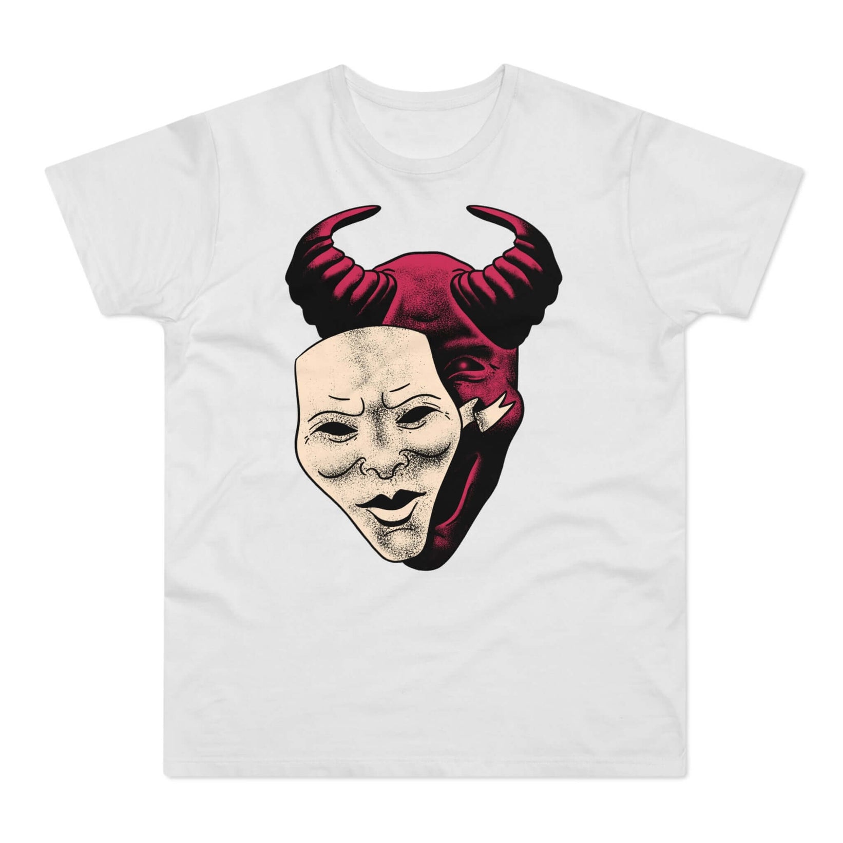 T-shirt med navnet: The Devil Behind The Mask | T-Shirt Med Tryk.