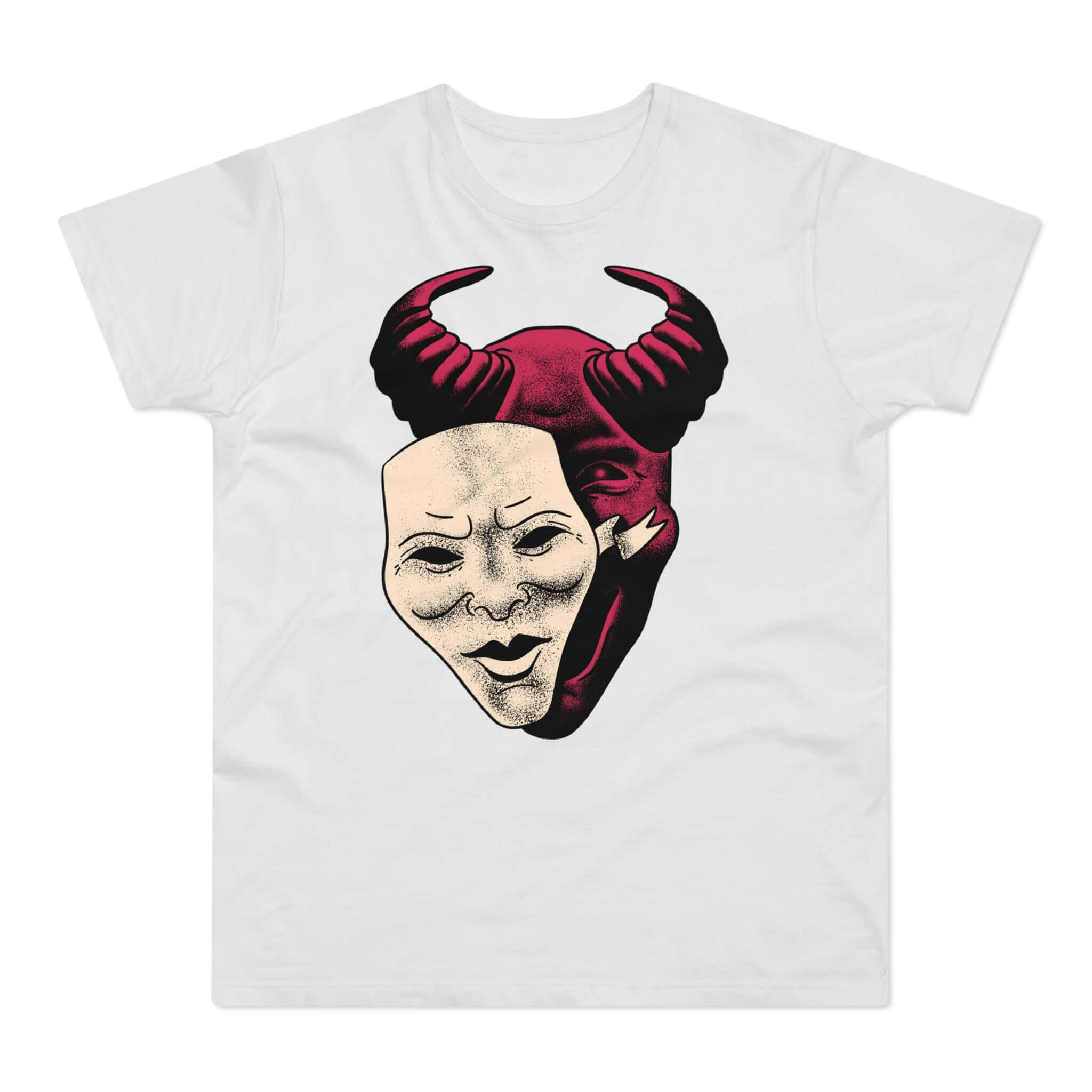 T-shirt med navnet: The Devil Behind The Mask | T-Shirt Med Tryk.
