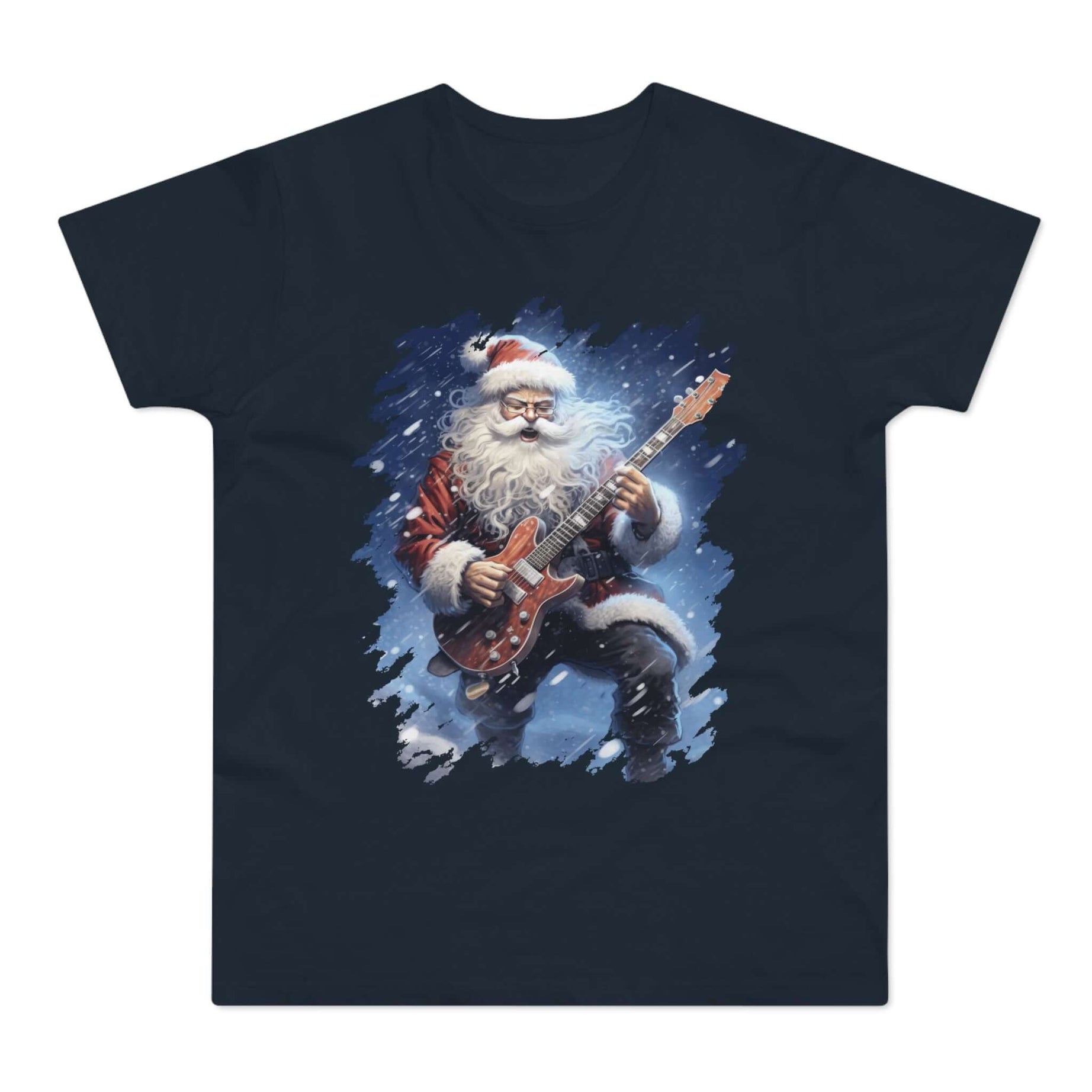 T-shirt med navnet: Rockin' Santa | T-Shirt Med Tryk.