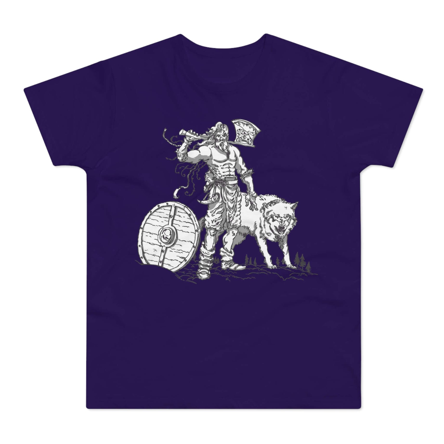 T-shirt med titlen: The Mysterious Viking From The Forests | T-Shirt Med Tryk.