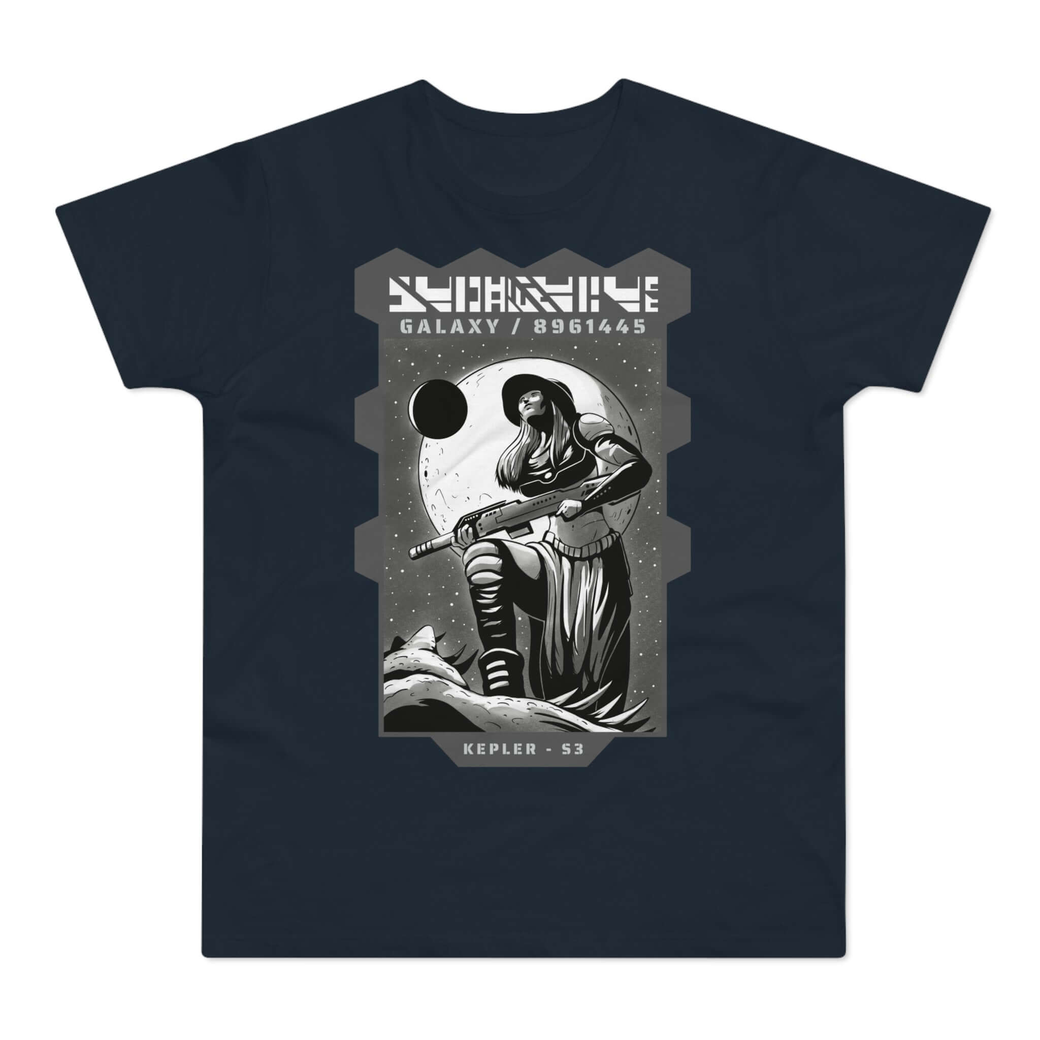 T-shirt med titlen: Zerinoma, Greatest Warrior Of Keplar S3 | T-Shirt Med Tryk.