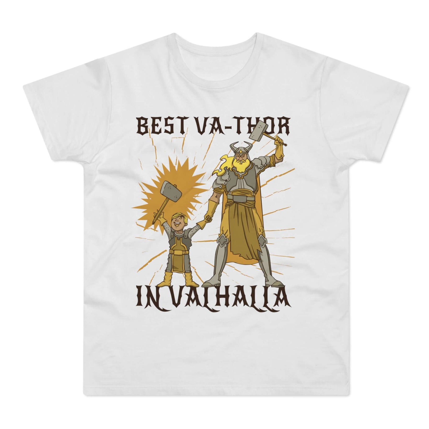 T-shirt med titlen: Va-Thor And Son | T-Shirt Med Tryk.