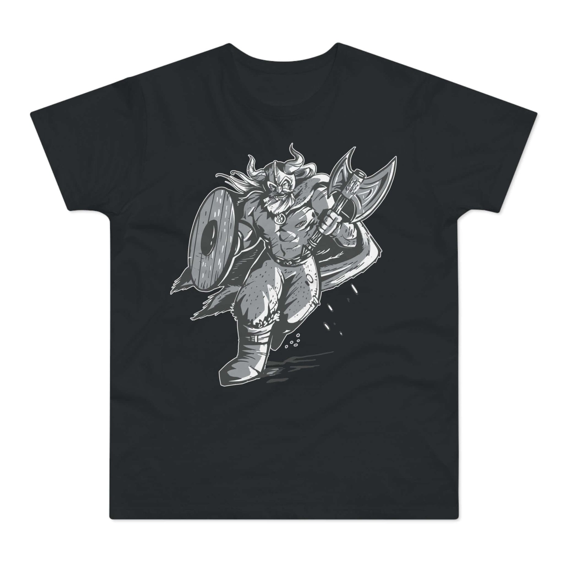 T-shirt med titlen: Leif Sigurdsson On His Way To A Raid | T-Shirt Med Tryk.