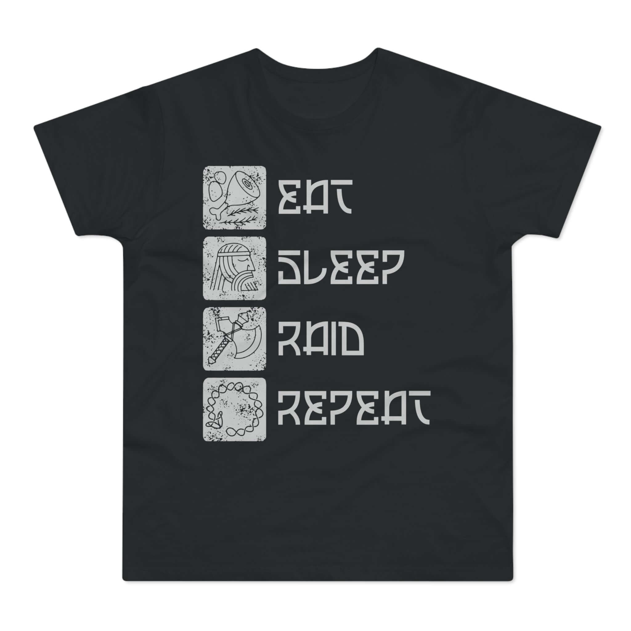 T-shirt med titlen: The Viking Routine | T-Shirt Med Tryk