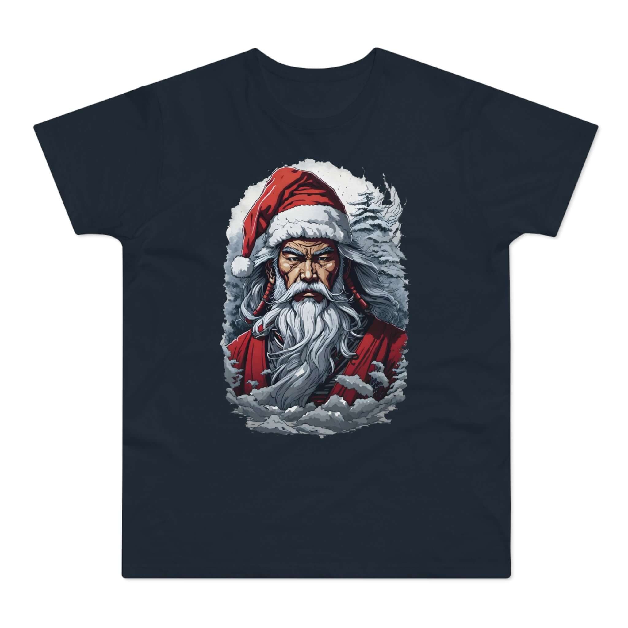 T-shirt med navnet: Santa Goes Samurai | T-Shirt Med Tryk.