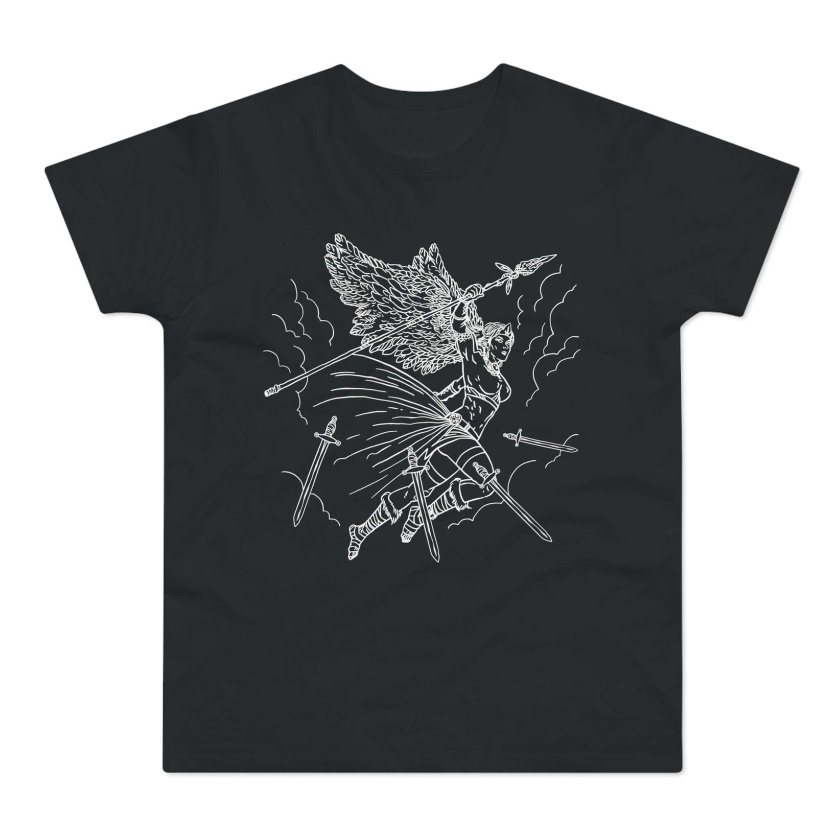 T-shirt med navnet: Seraphina Flying Into Battle | T-Shirt Med Tryk.