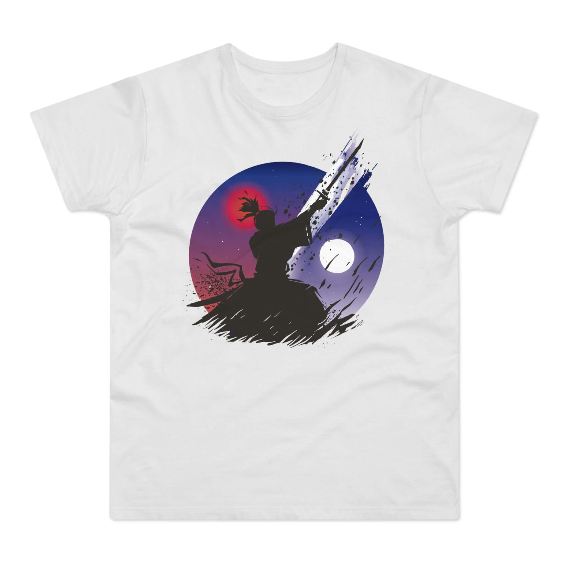 T-shirt med navnet: Swinging The Blade In Harmony With Wind | T-Shirt Med Tryk.