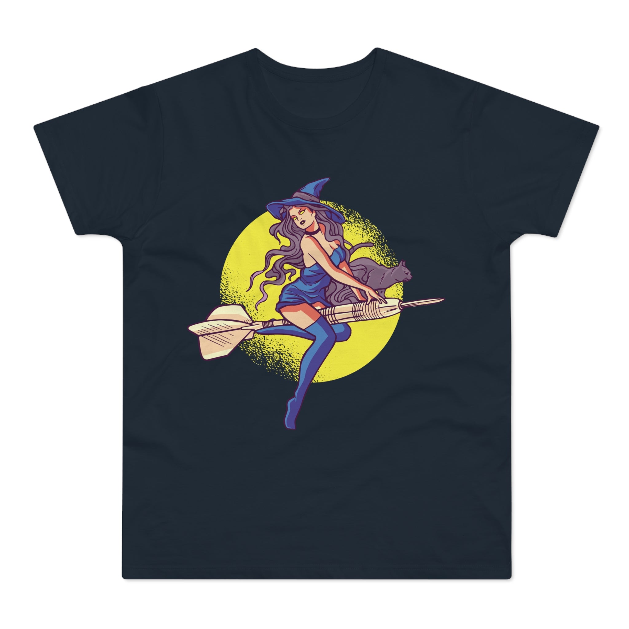 T-shirt med navnet: Ride The Dart, Witch! | T-Shirt Med Tryk.