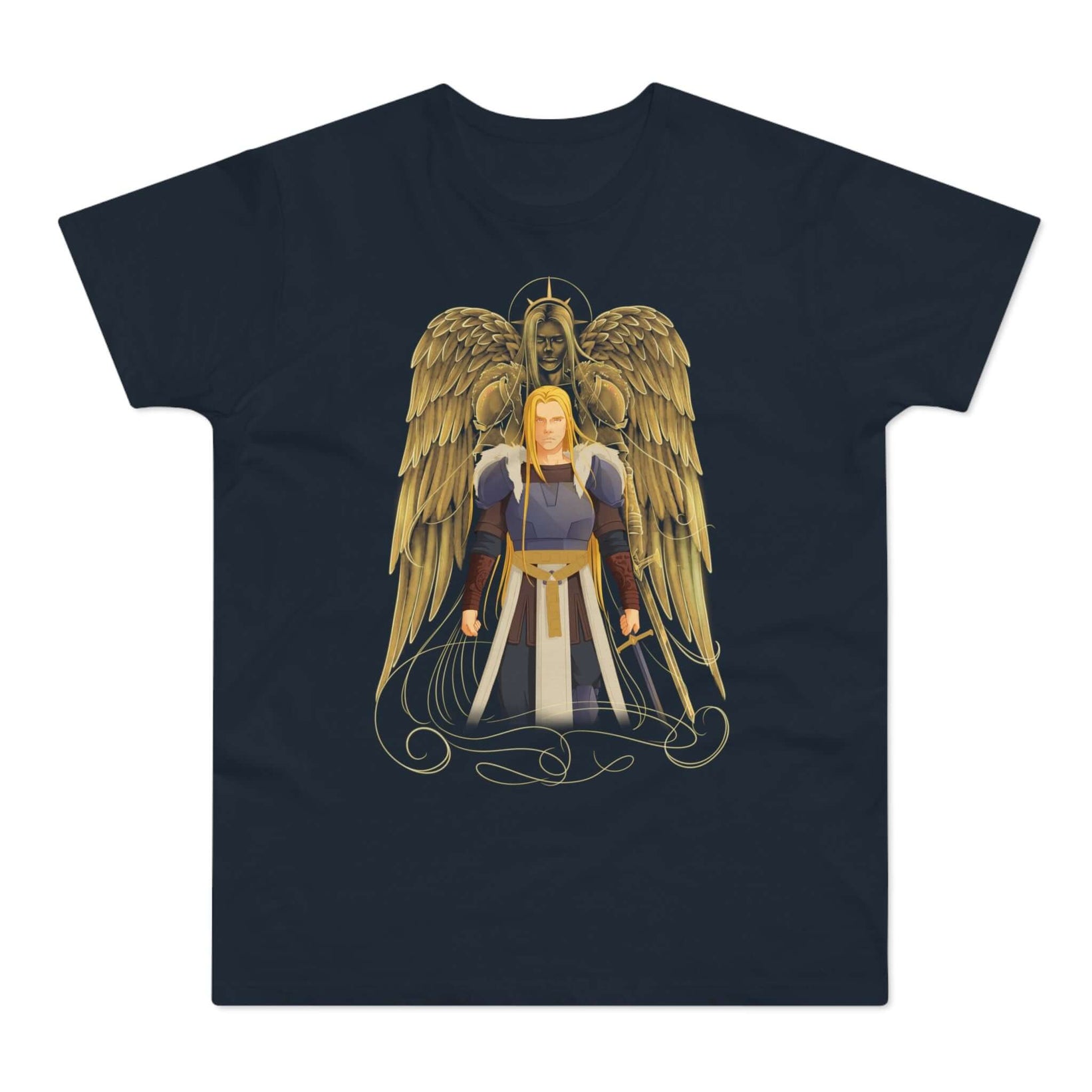 T-shirt med navnet: Oh Angel, Guide And Protect Me In Battle | T-Shirt Med Tryk.