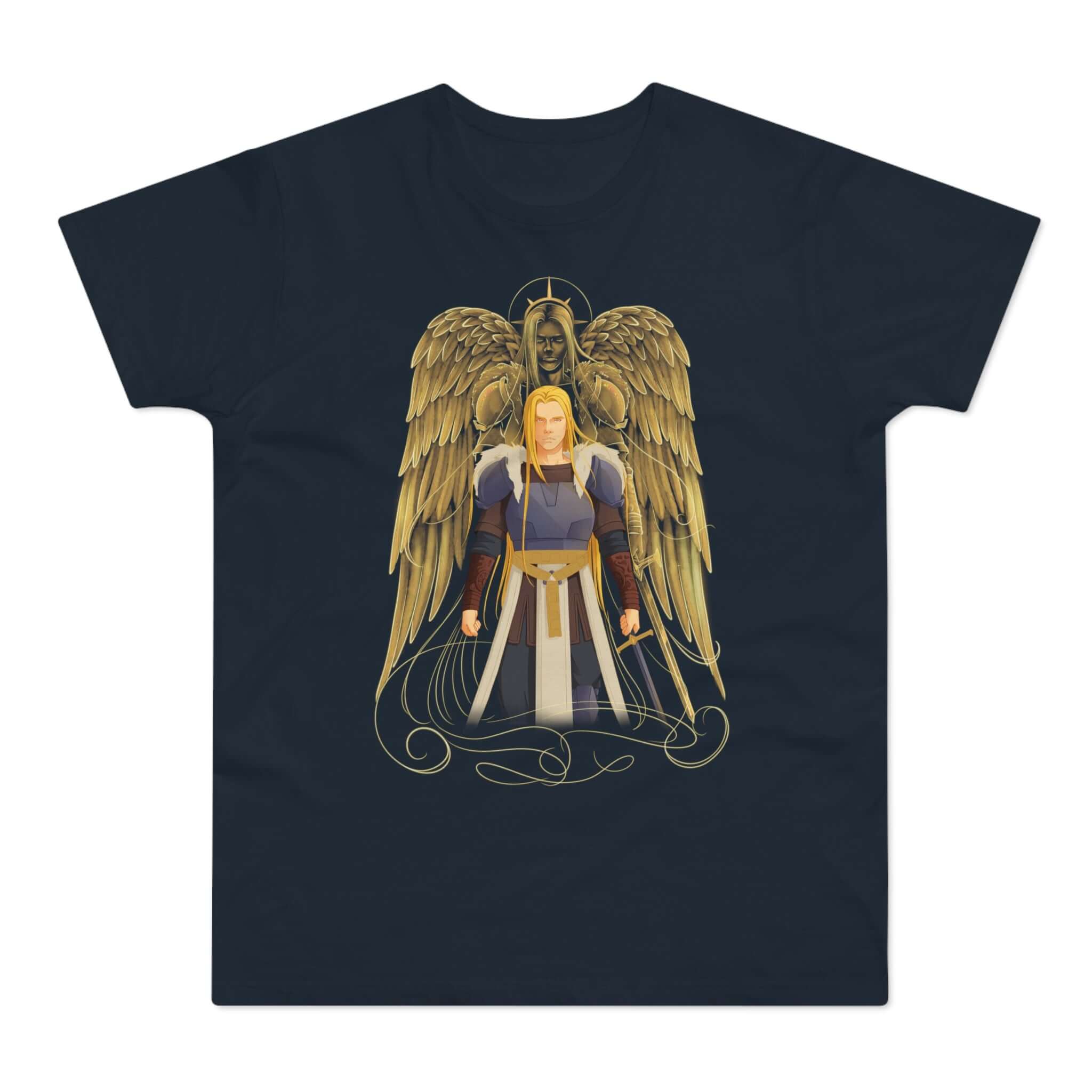 T-shirt med navnet: Oh Angel, Guide And Protect Me In Battle | T-Shirt Med Tryk.