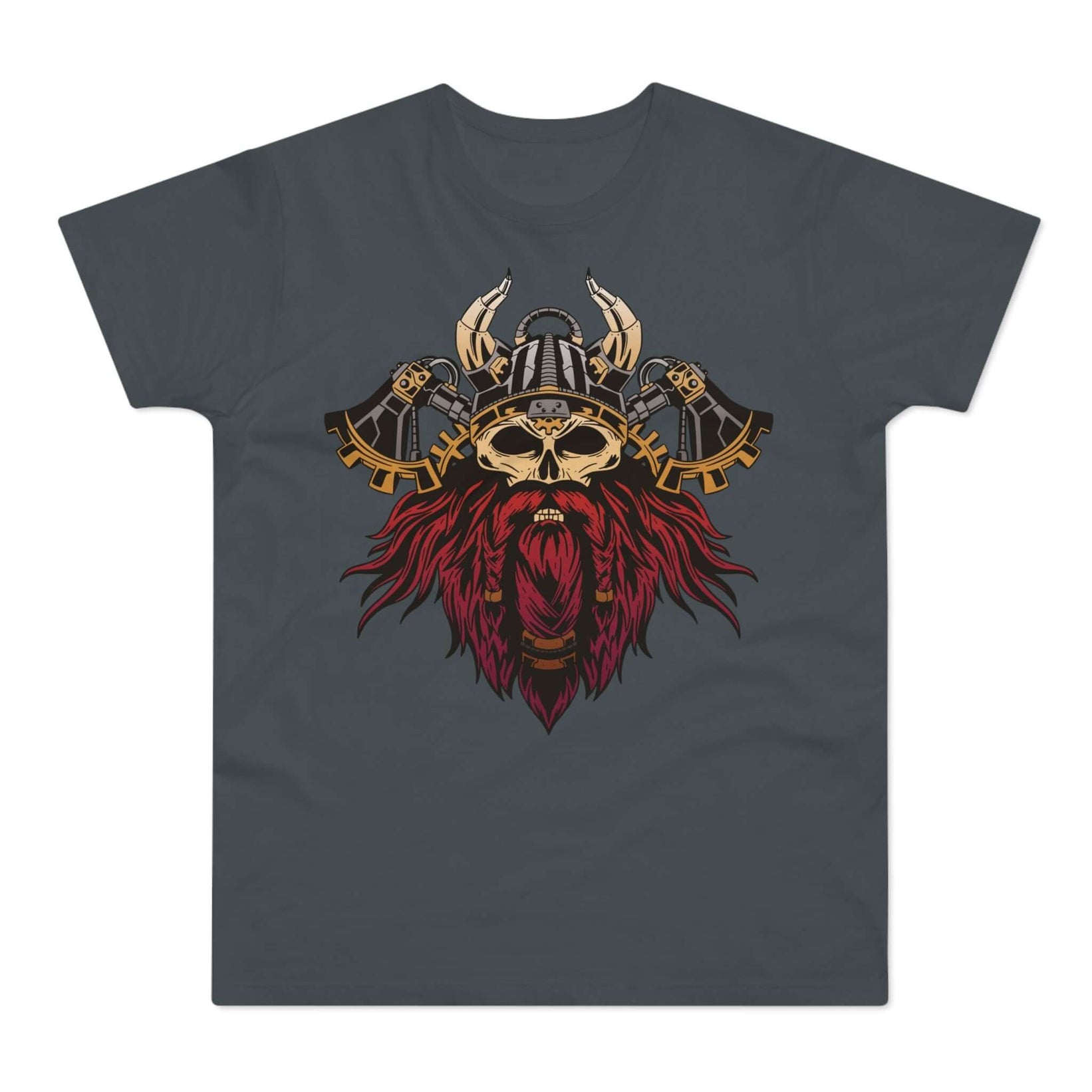 T-shirt med titlen: Steampunk Viking Skull | T-Shirt Med Tryk.