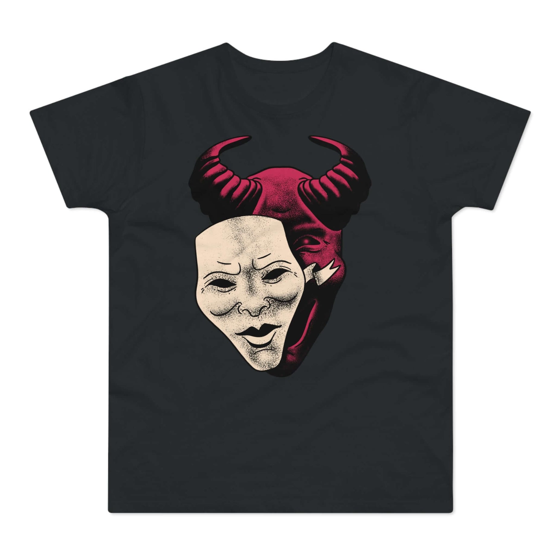 T-shirt med navnet: The Devil Behind The Mask | T-Shirt Med Tryk.