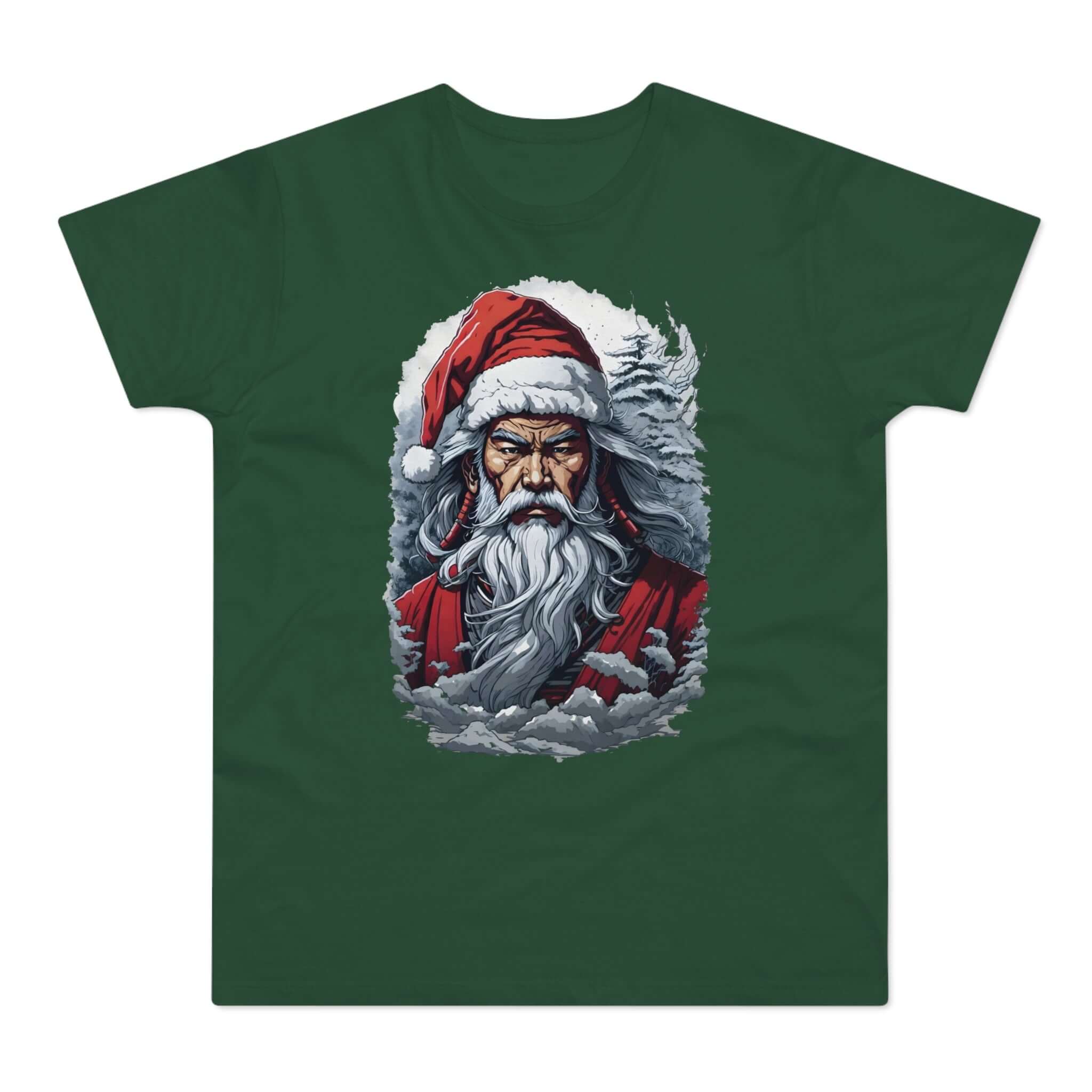 T-shirt med navnet: Santa Goes Samurai | T-Shirt Med Tryk.
