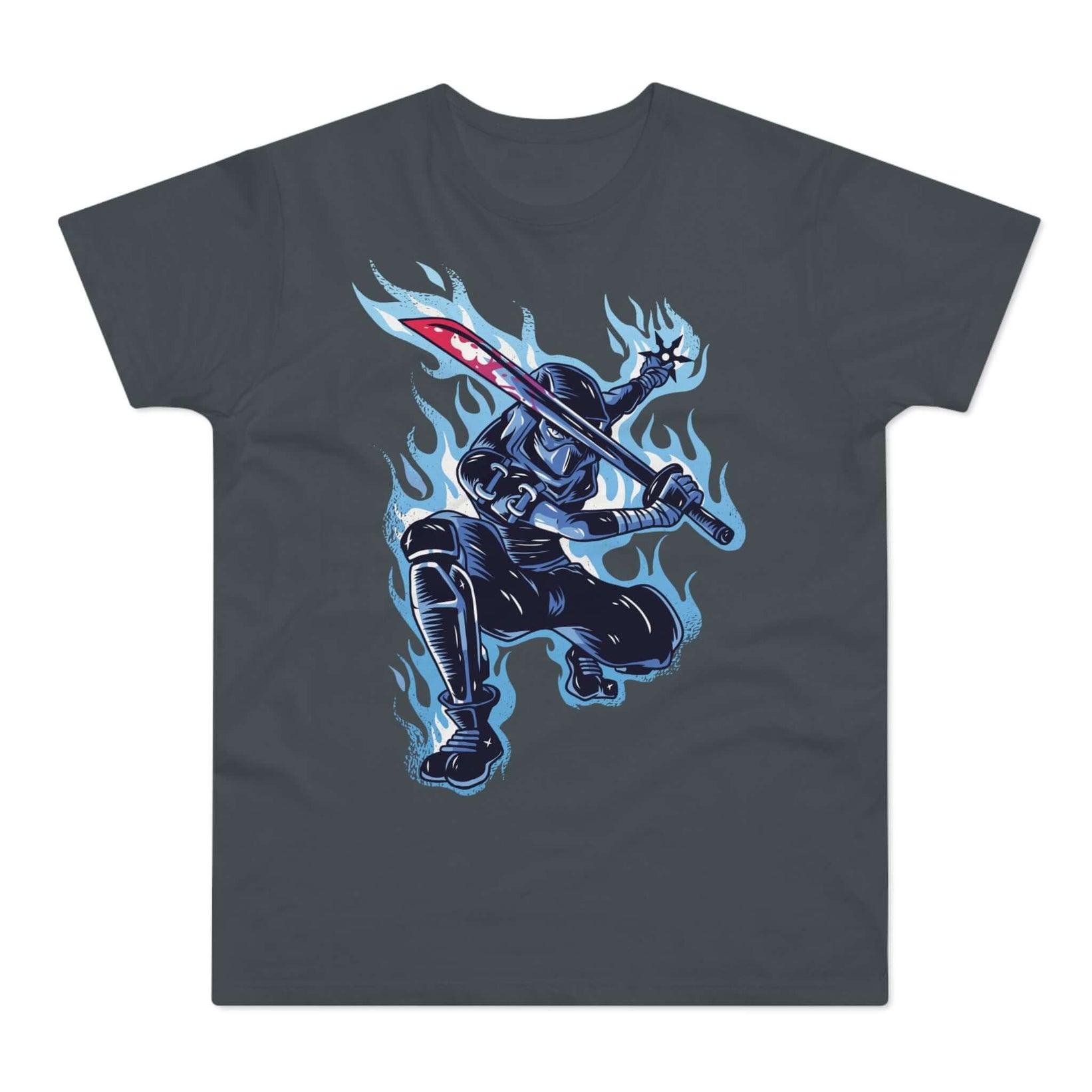 T-shirt med navnet: The Blue Ninja In His Flame Form | T-Shirt Med Tryk.