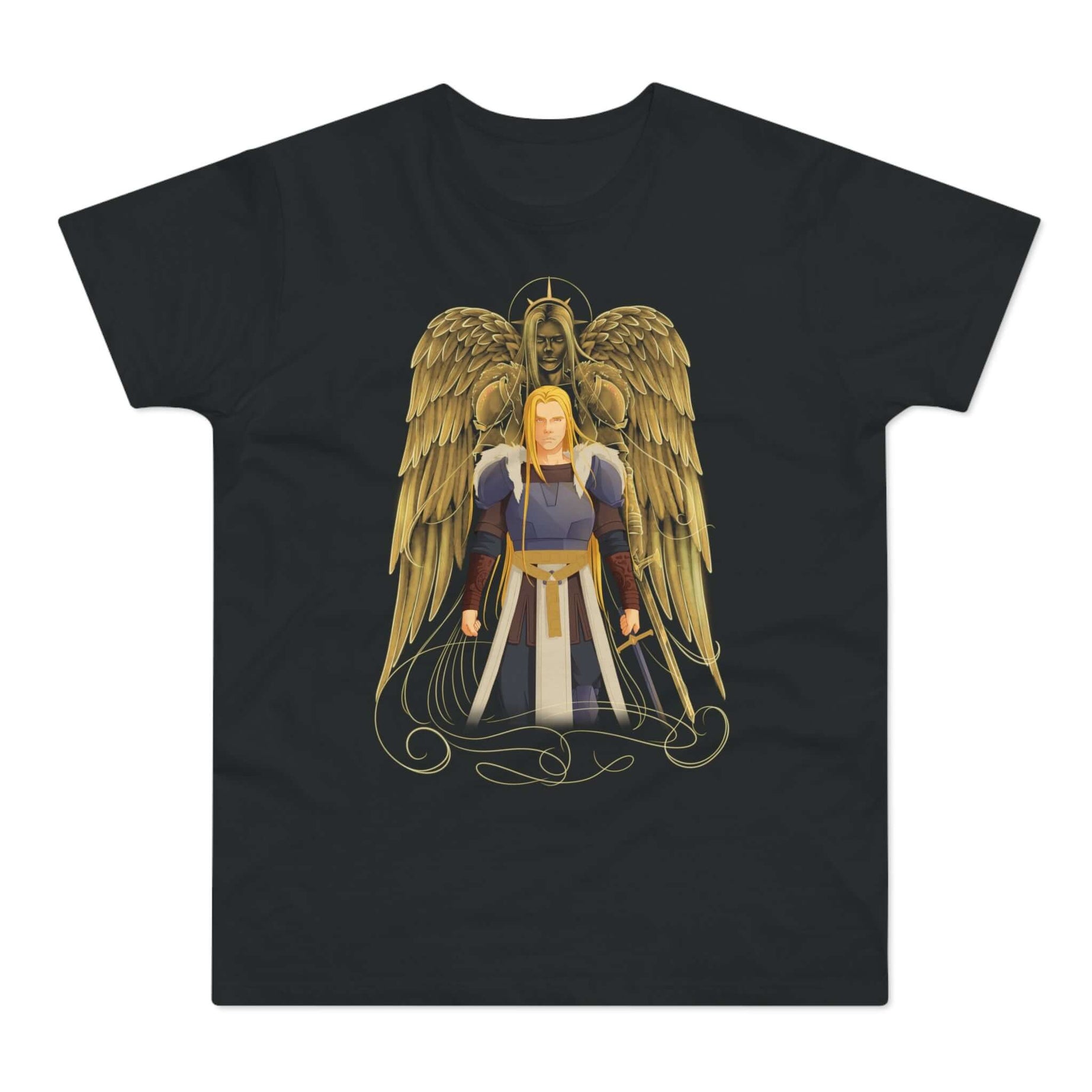 T-shirt med navnet: Oh Angel, Guide And Protect Me In Battle | T-Shirt Med Tryk.