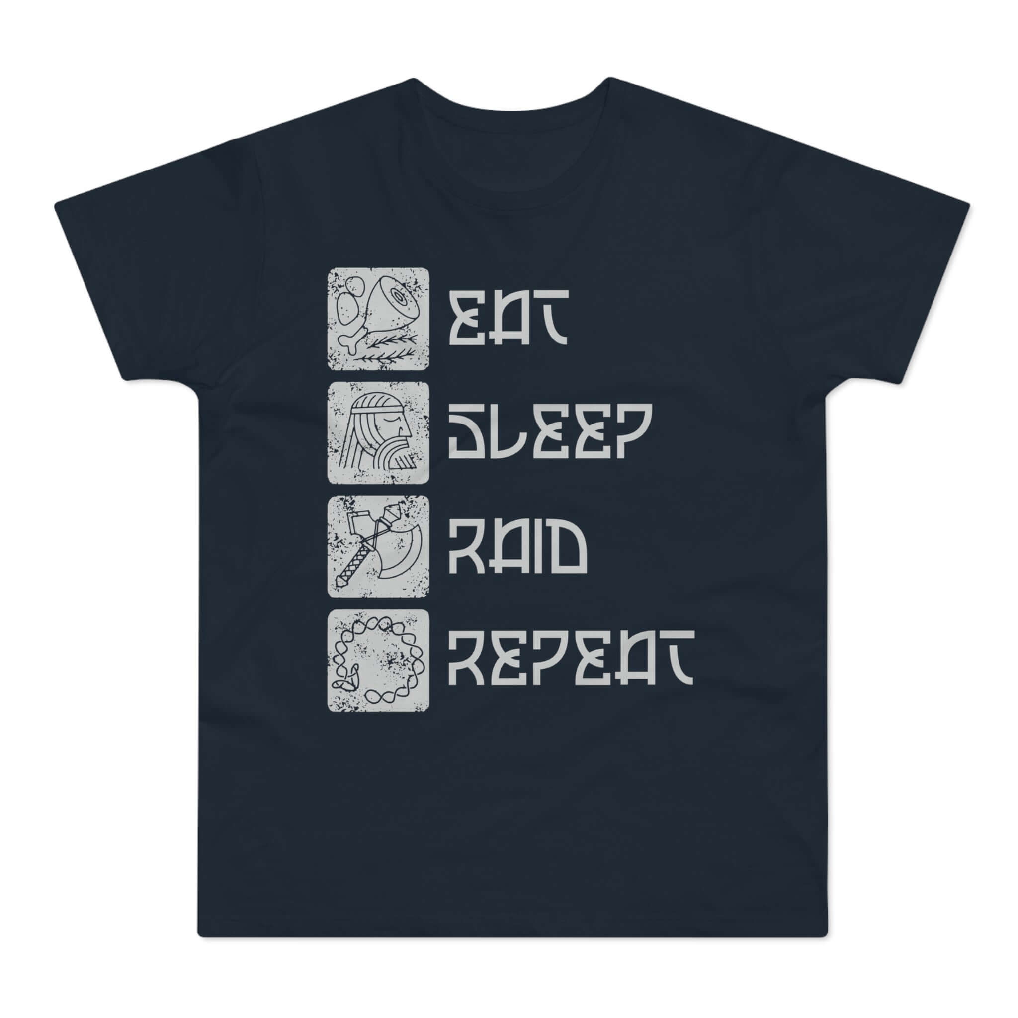 T-shirt med titlen: The Viking Routine | T-Shirt Med Tryk