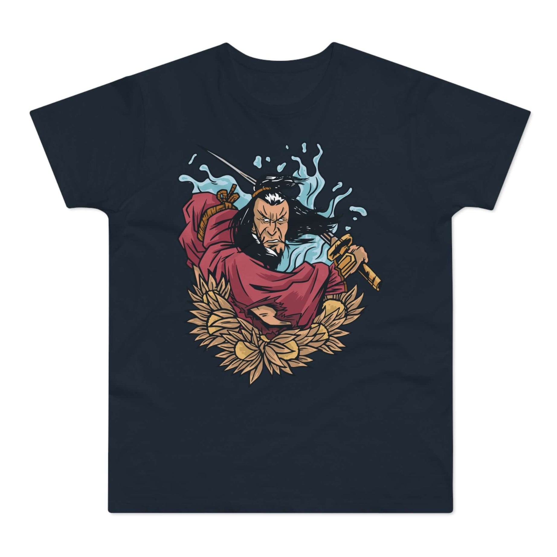 T-shirt med navnet: Toraji, Legendary Samurai From The Coast | T-Shirt Med Tryk.