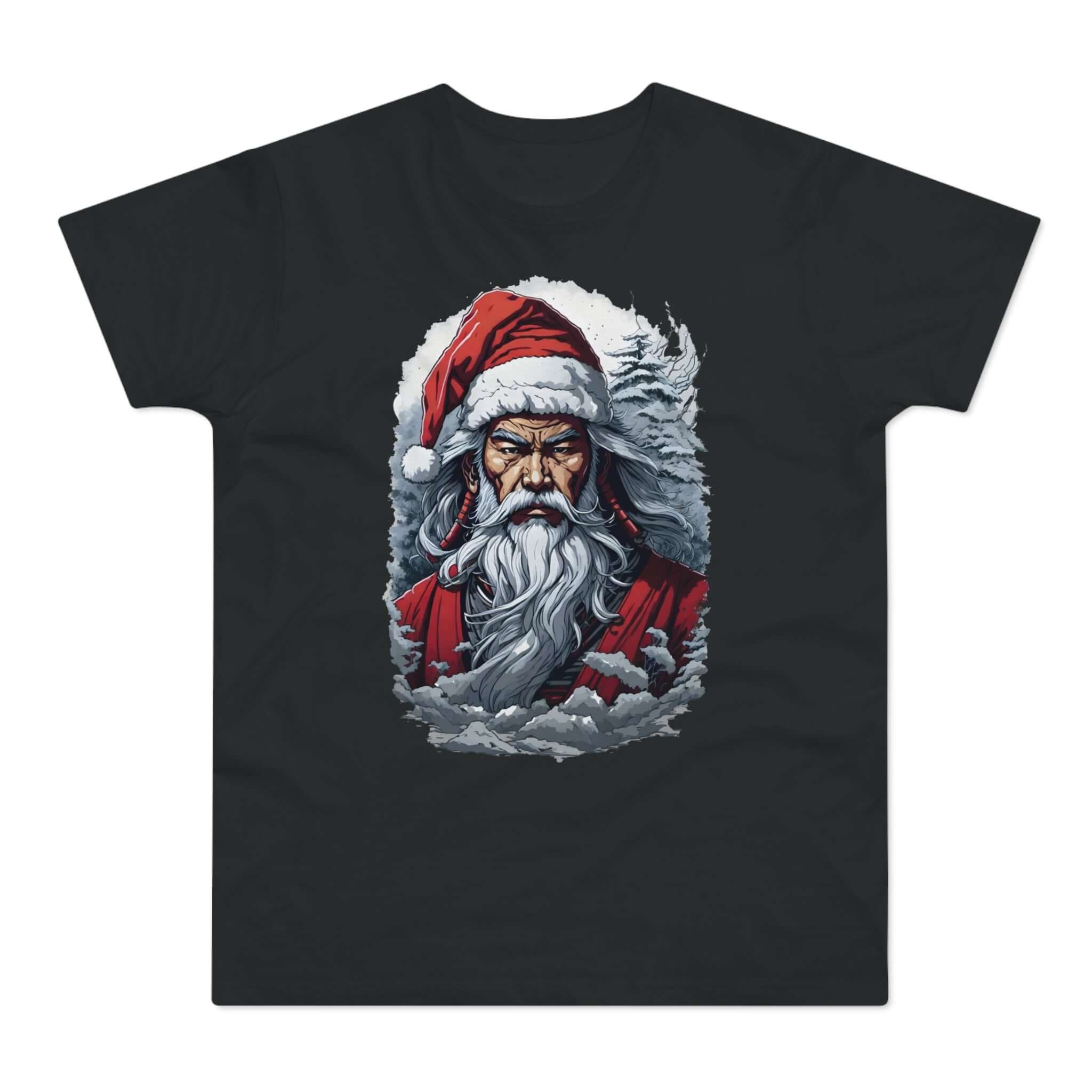 T-shirt med navnet: Santa Goes Samurai | T-Shirt Med Tryk.
