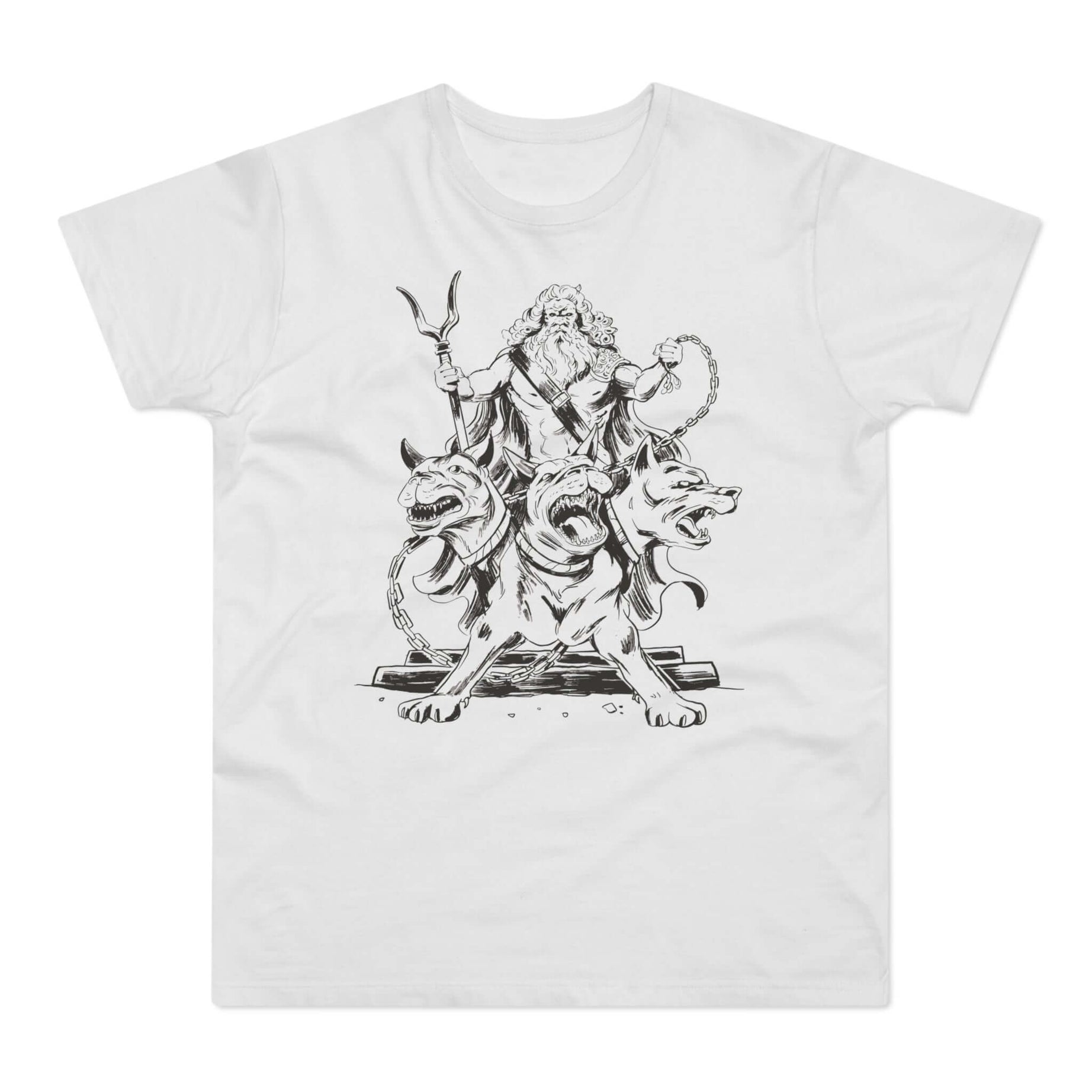 T-shirt med navnet: Hades And Cerberus | T-Shirt Med Tryk.