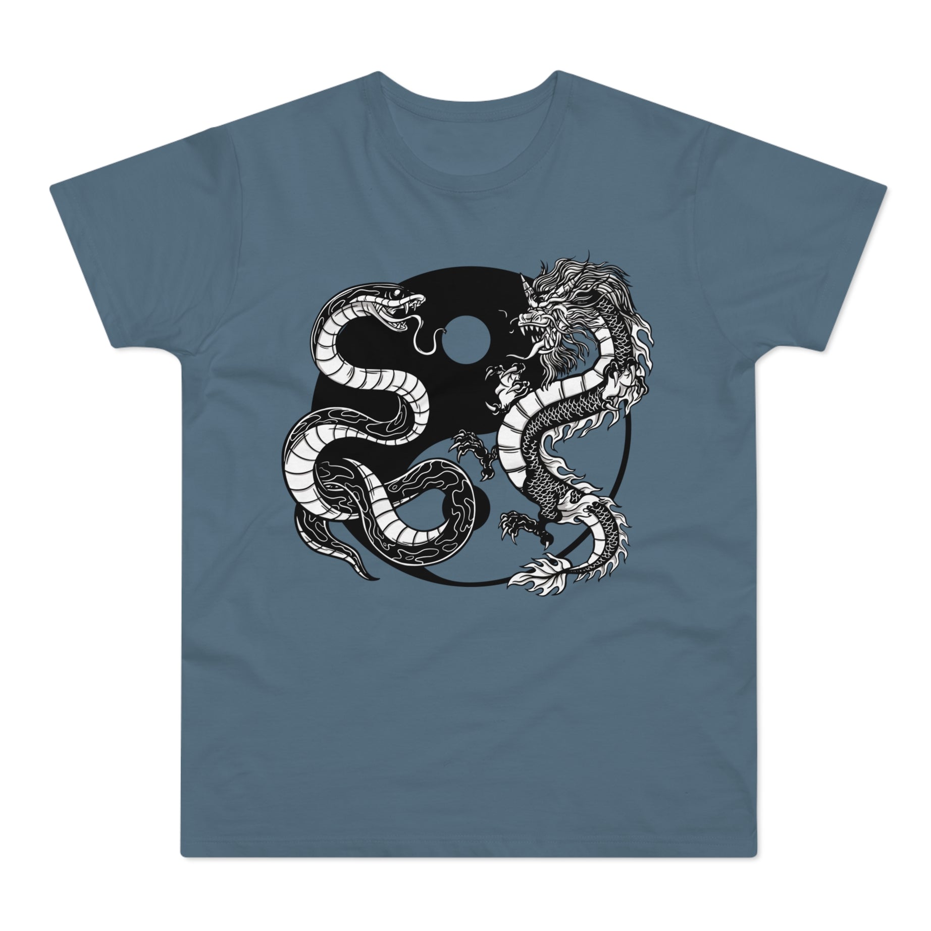 T-shirt med navnet: Yin-Long & Yang-Ling, Equilibrium-Dragons | T-Shirt Med Tryk.