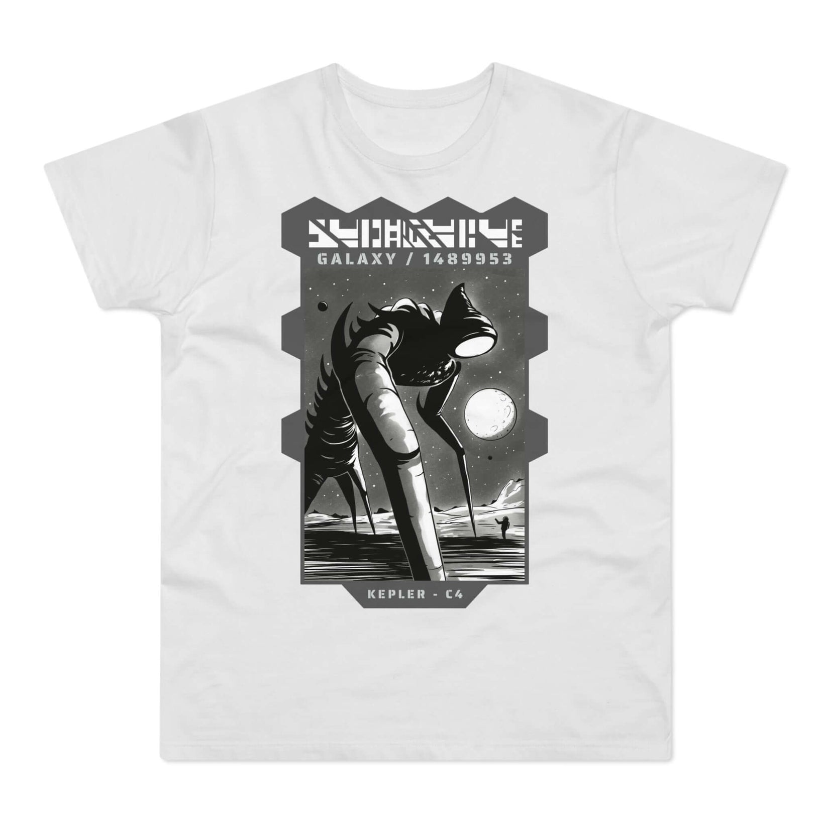 T-shirt med titlen: Unexpected Alien-Contact On Keplar C-4 | T-Shirt Med Tryk.