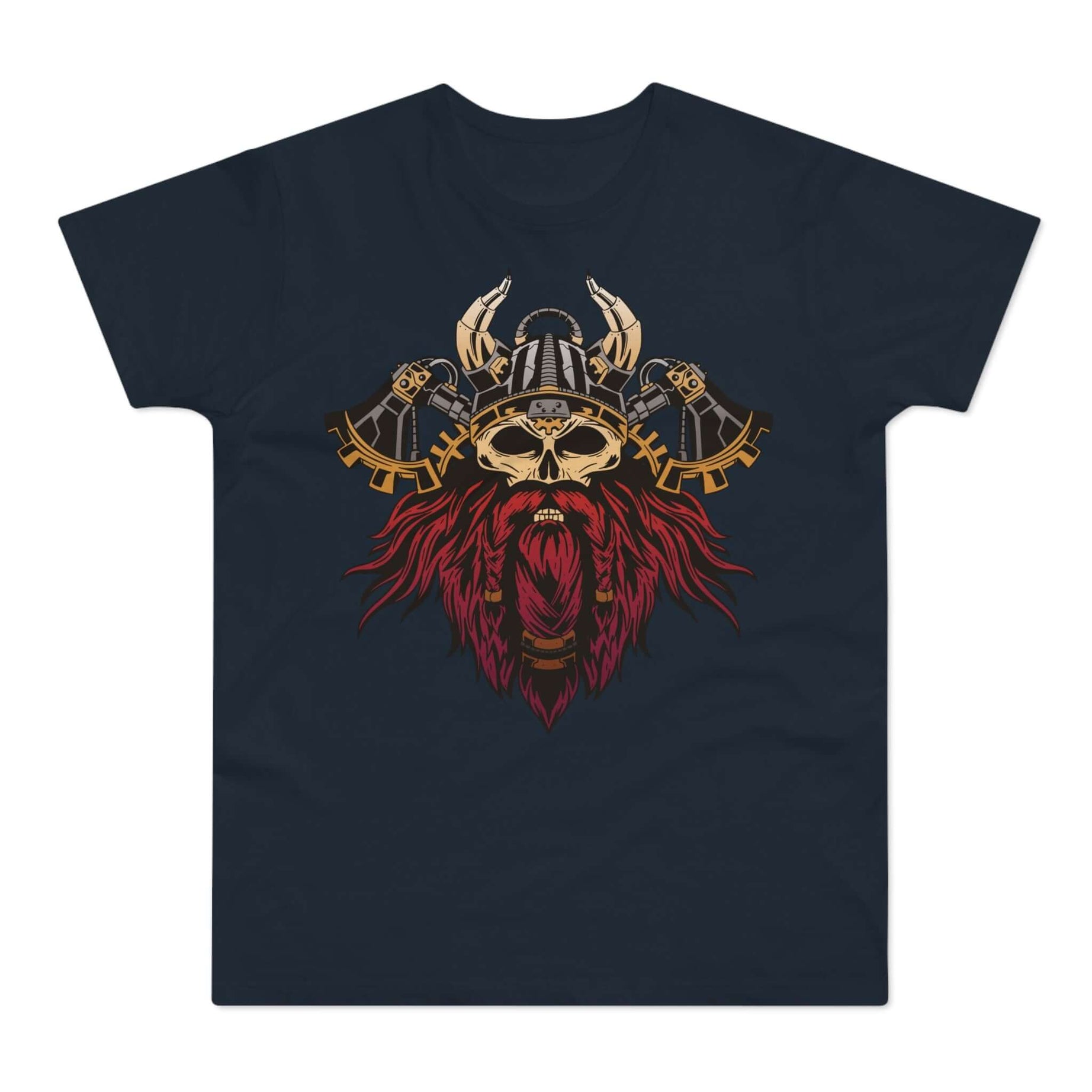 T-shirt med titlen: Steampunk Viking Skull | T-Shirt Med Tryk.