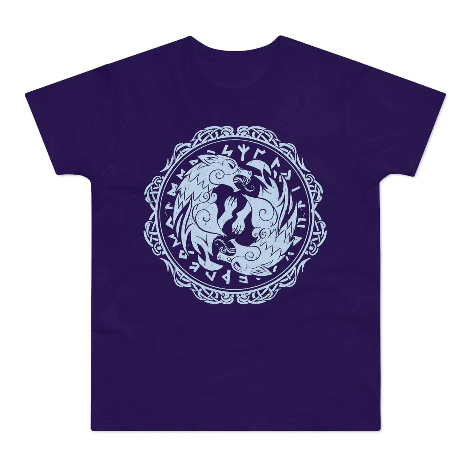 T-shirt med titlen: The Wolves Skoll And Hati In Their Chase | T-Shirt Med Tryk