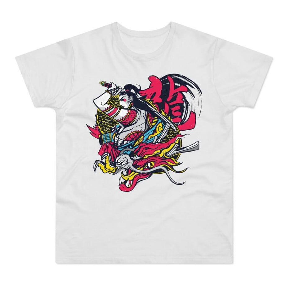 T-shirt med navnet: Fighting With The Strength Of A Dragon | T-Shirt Med Tryk.