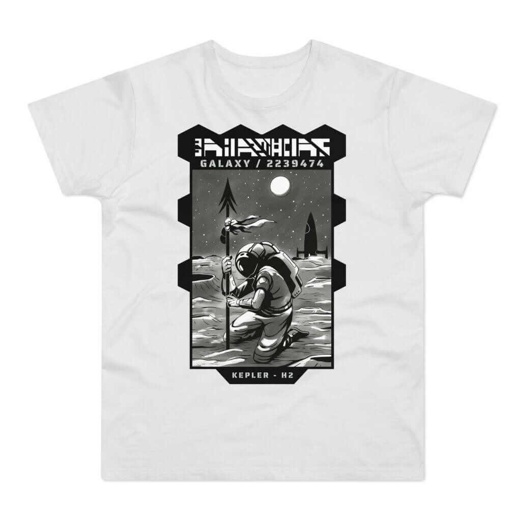 T-shirt med titlen: Claiming Keplar H2 For The Human Fed. | T-Shirt Med Tryk.