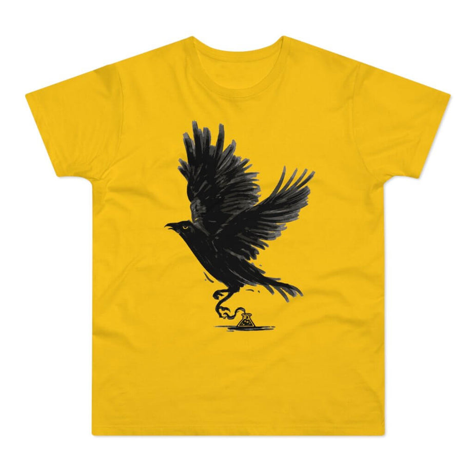 T-shirt med titlen: Blackbird Flying To The Infinite Skies | T-Shirt Med Tryk.