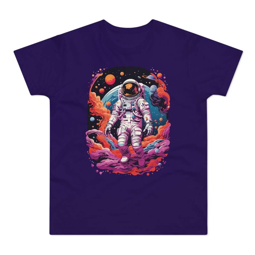 T-shirt med titlen: Exploring Centorio-8, The Colorful Planet | T-Shirt Med Tryk.