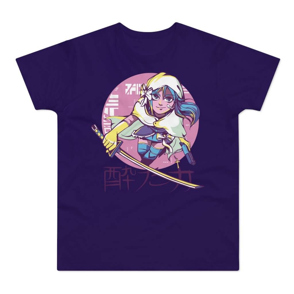 T-shirt med navnet: Cyberpunk Ninja Girl | T-Shirt Med Tryk.