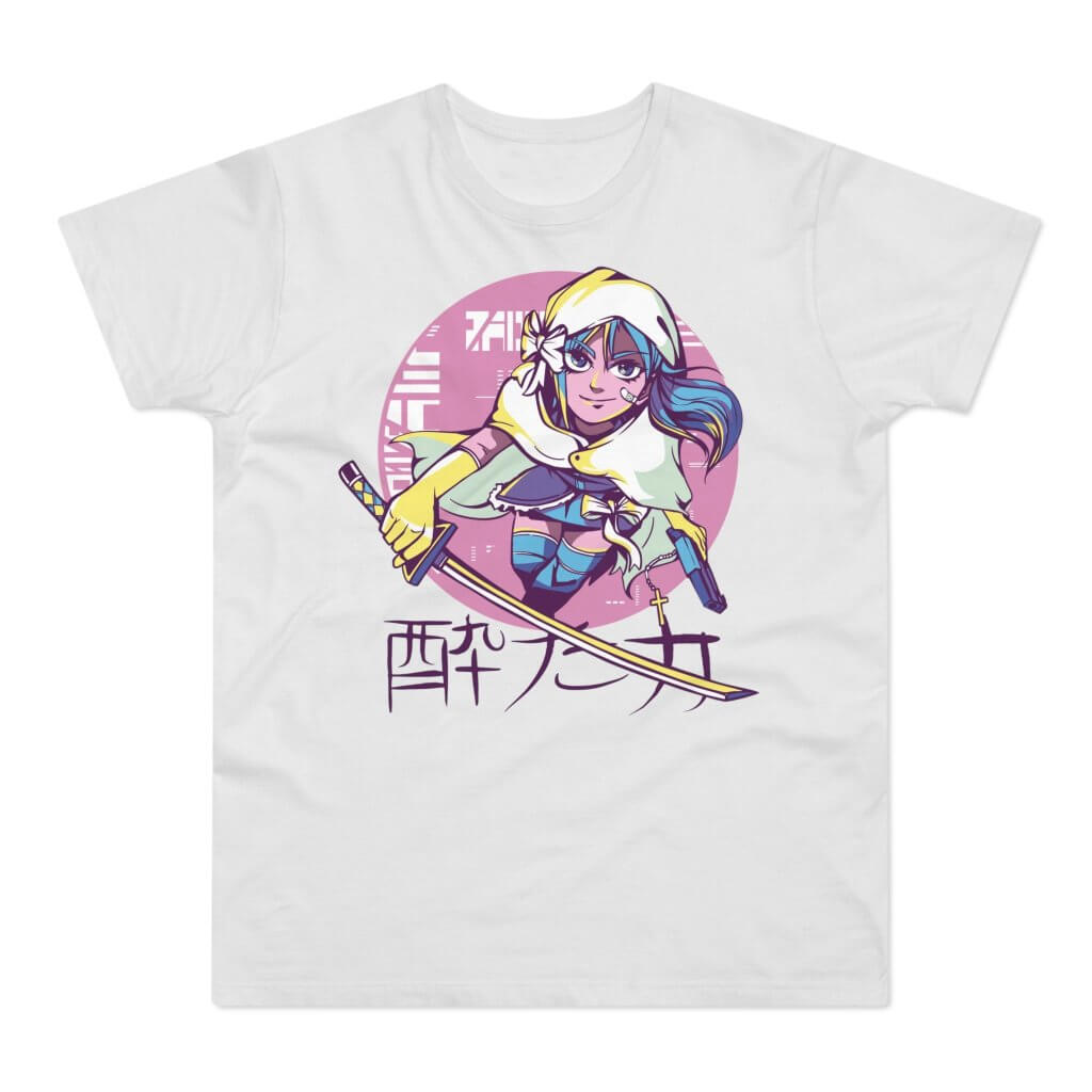 T-shirt med navnet: Cyberpunk Ninja Girl | T-Shirt Med Tryk.