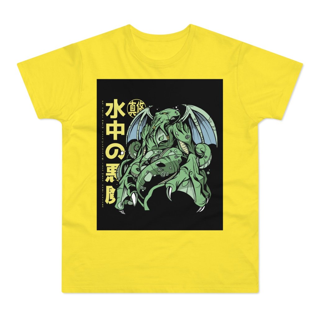 T-shirt med navnet: Cthulhu Raging In Asia | T-Shirt Med Tryk.