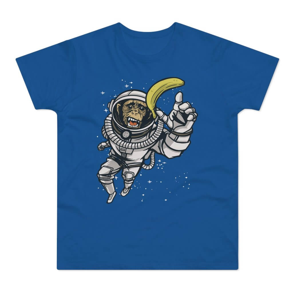 T-shirt med titlen: Chimpo On His Most Difficult Mission | T-Shirt Med Tryk.