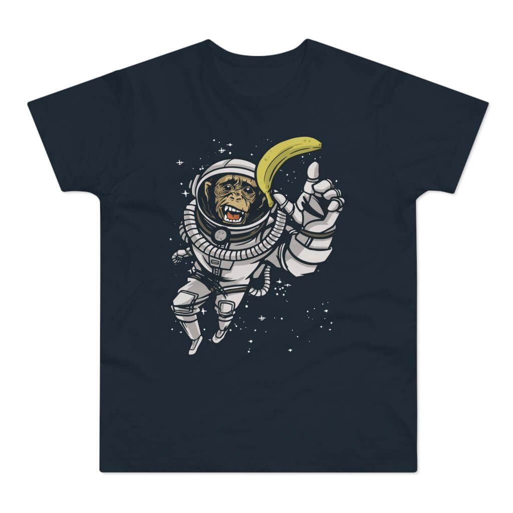 T-shirt med titlen: Chimpo On His Most Difficult Mission | T-Shirt Med Tryk.