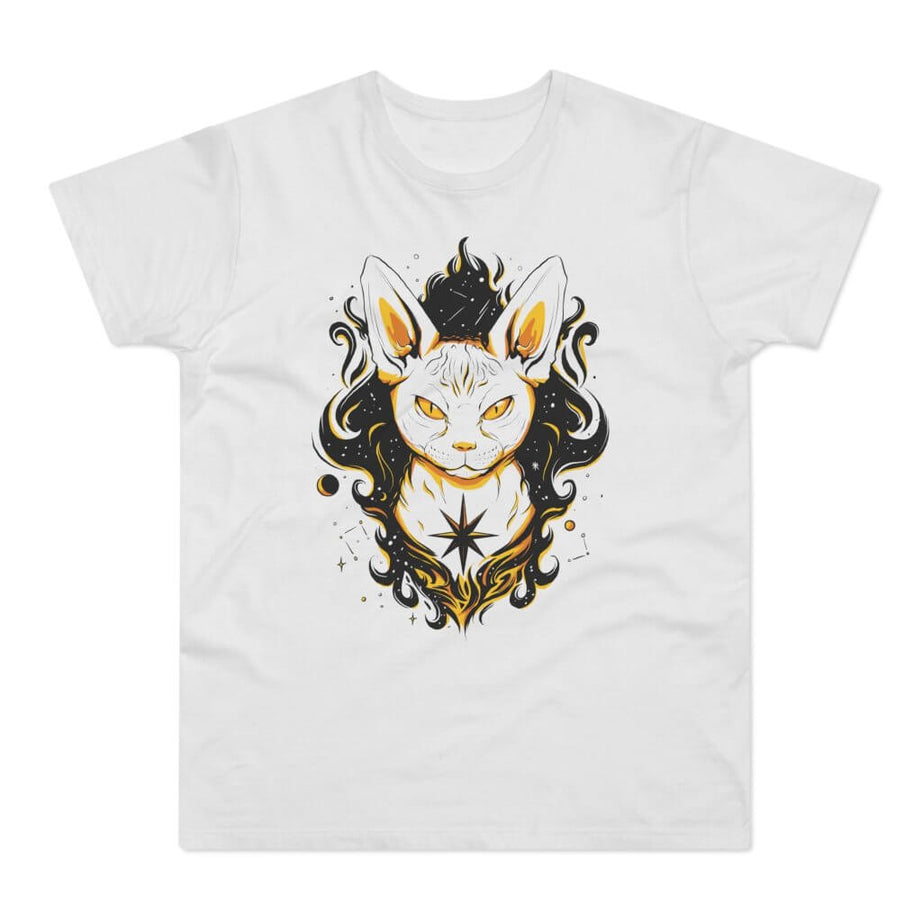 T-shirt med titlen: Bastet, Sphinx-Cat Of Queen Jamila | T-Shirt Med Tryk.