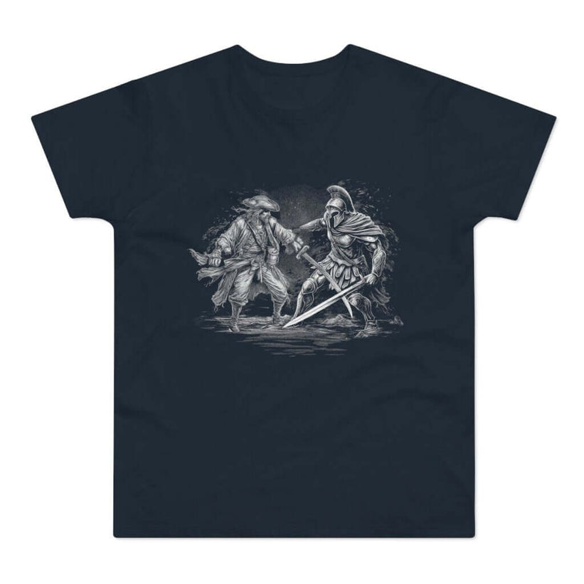 T-shirt med navnet: Duel Between Two Parallel Timelines | T-Shirt Med Tryk.