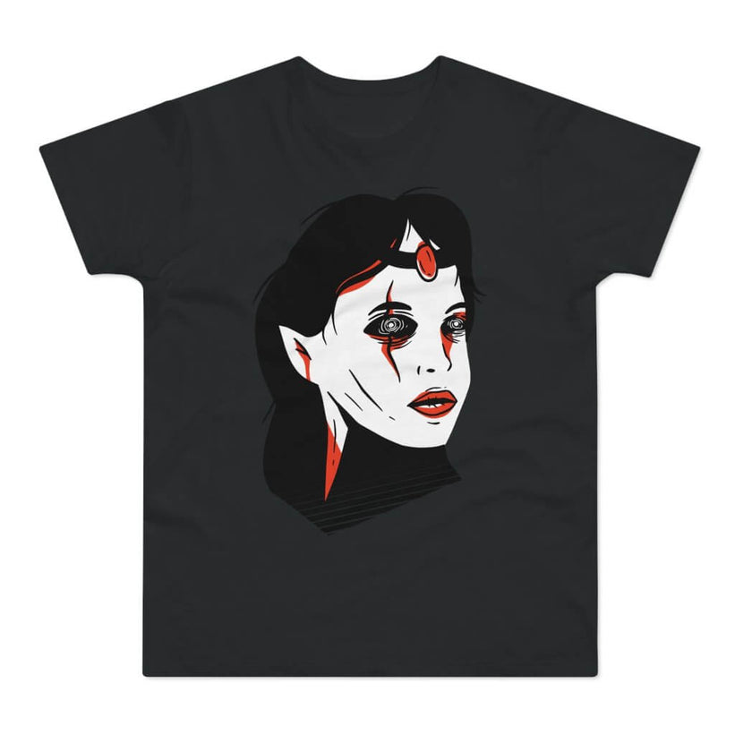 T-shirt med titlen: Asmogina On The Hunt | T-Shirt Med Tryk.